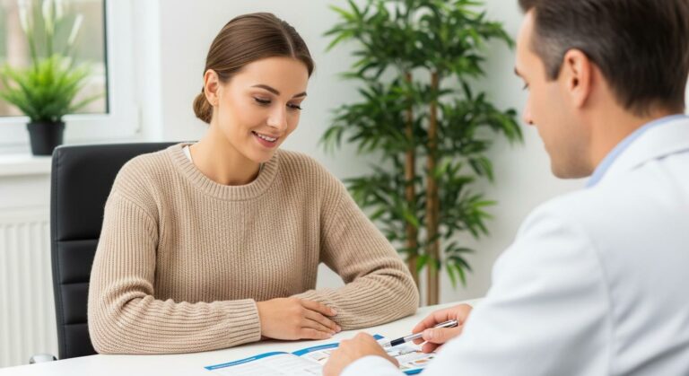 Consultation avec une sage-femme pour examiner l évolution du vagin après accouchement