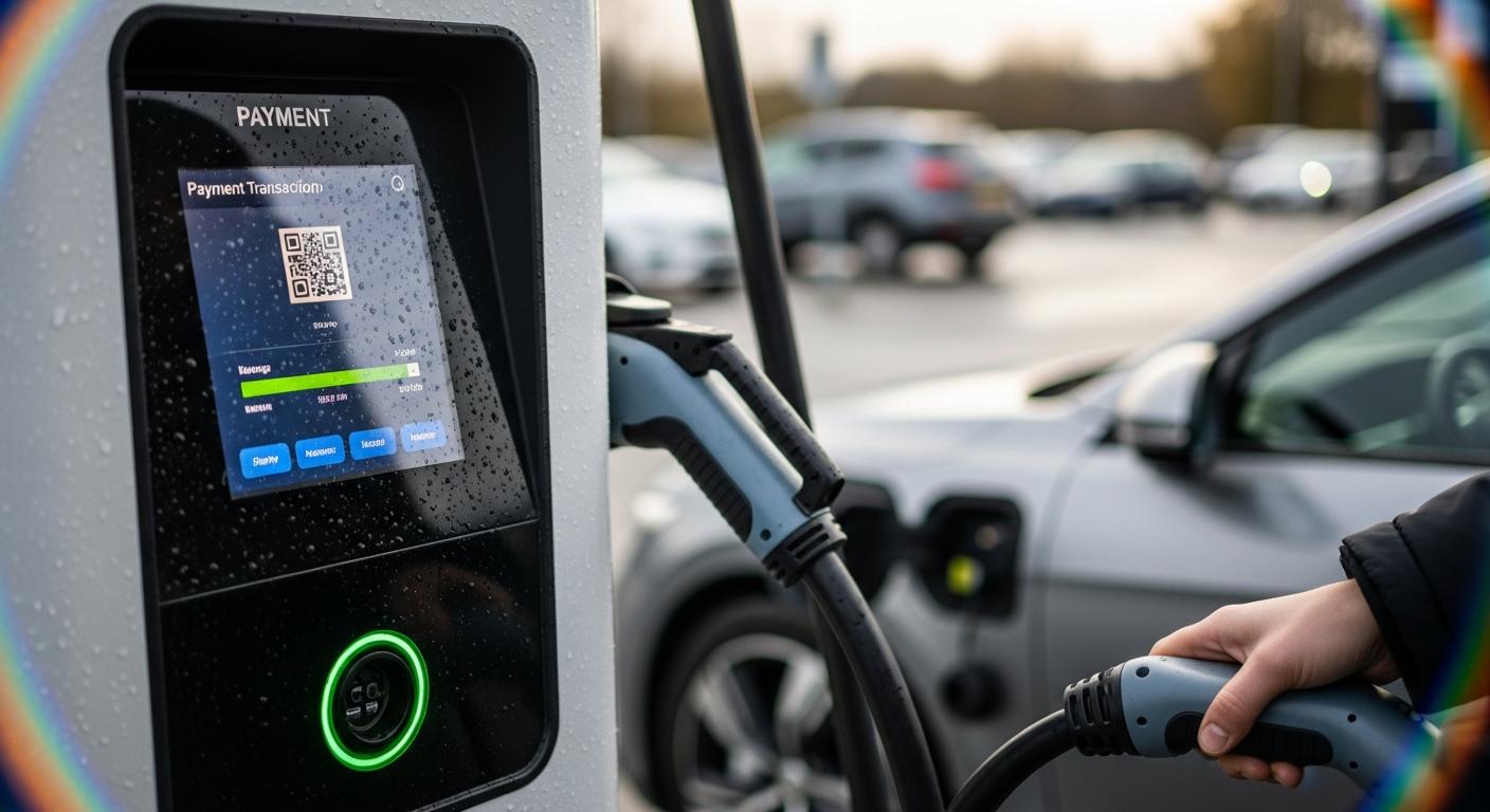borne de recharge rapide pour voiture électrique en usage