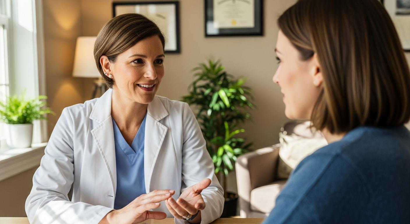 Un médecin expliquant le diagnostic d'une grossesse biochimique à une patiente lors d'une consultation médicale