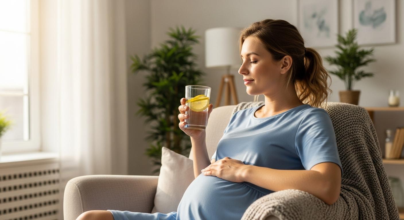 Femme enceinte prenant une pause et buvant de l eau pour prévenir un malaise vagal grossesse