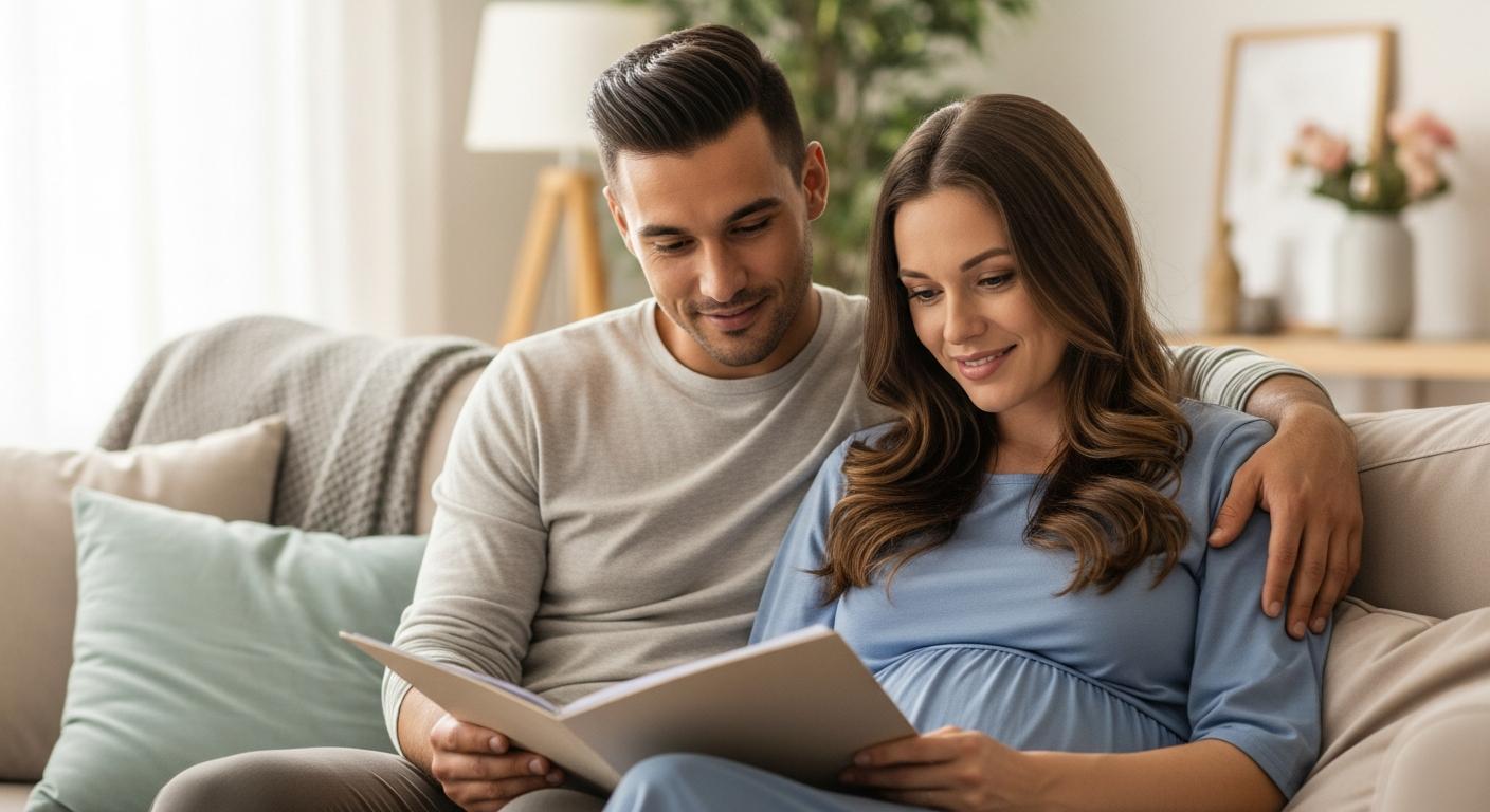 Parents s'informant sur les causes et conséquences de la trisomie 18 à la maison