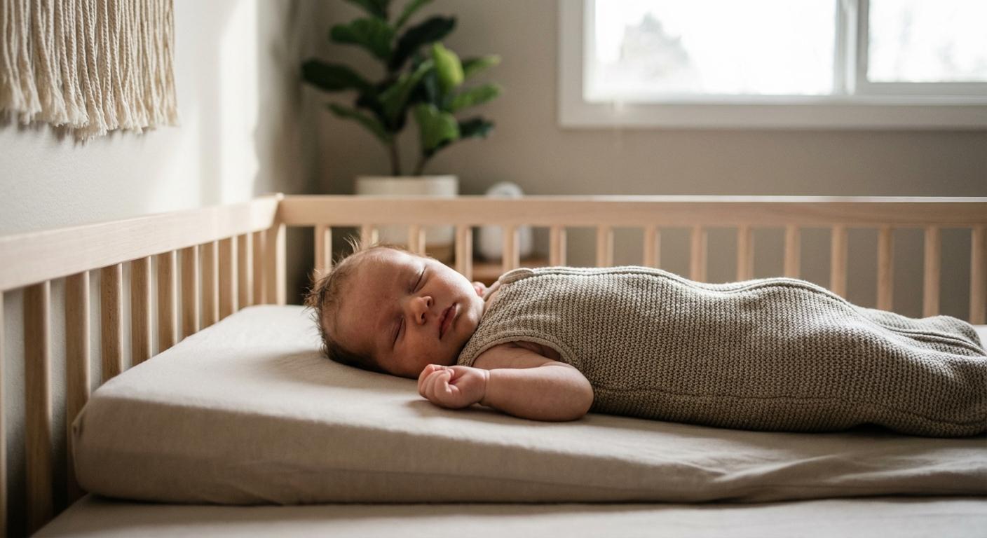 Un bébé rgo sujet au sommeil agité dormant paisiblement sur un plan incliné
