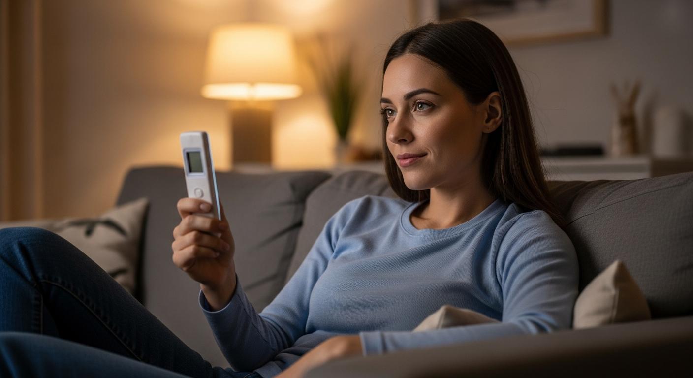 Une maman vérifie un thermomètre digital pour surveiller la fièvre en cas de laryngite bébé